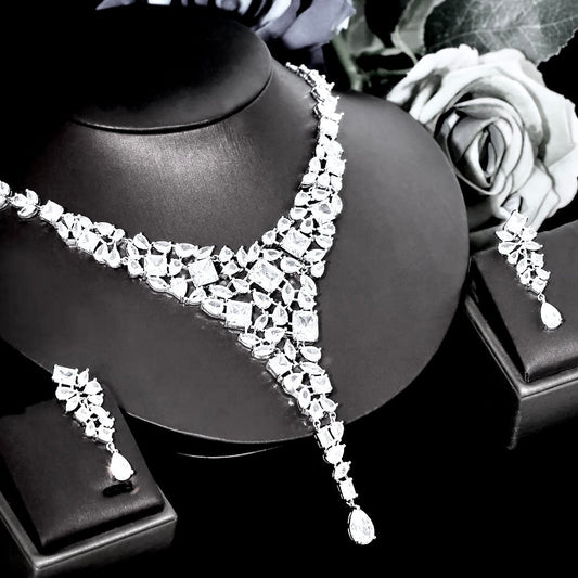 Regency - Luxury Silver Cubic Zirconia Bridal Jewelry Set