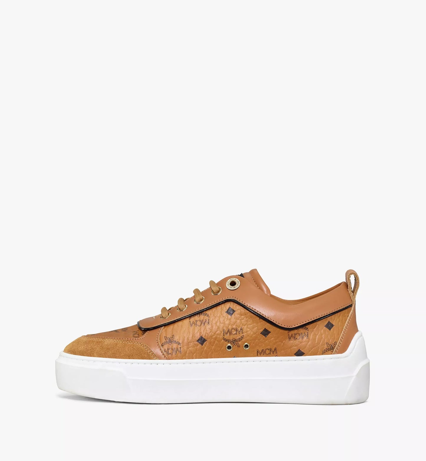 MCM SKYWARD PLATFORM COGNAC SNEAKER Size 8W / 38EU DS OG ALL