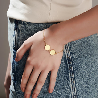 Mysha Personalized Eternal Dual Initial Circle Bracelet