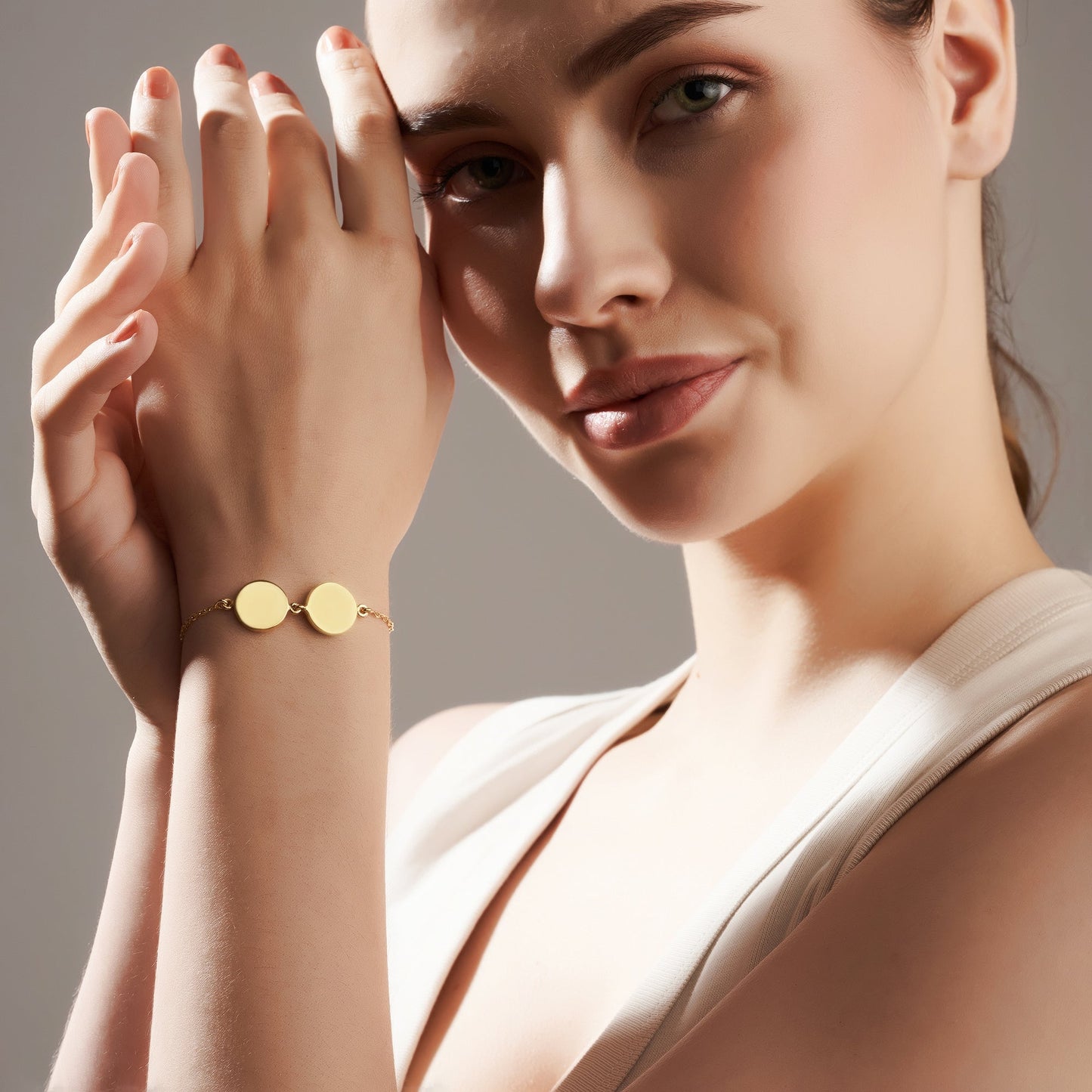 Mysha Personalized Eternal Dual Initial Circle Bracelet