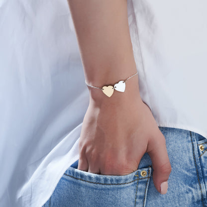 Mysha Personalized Eternal Name Silver & Gold Heart Bracelet