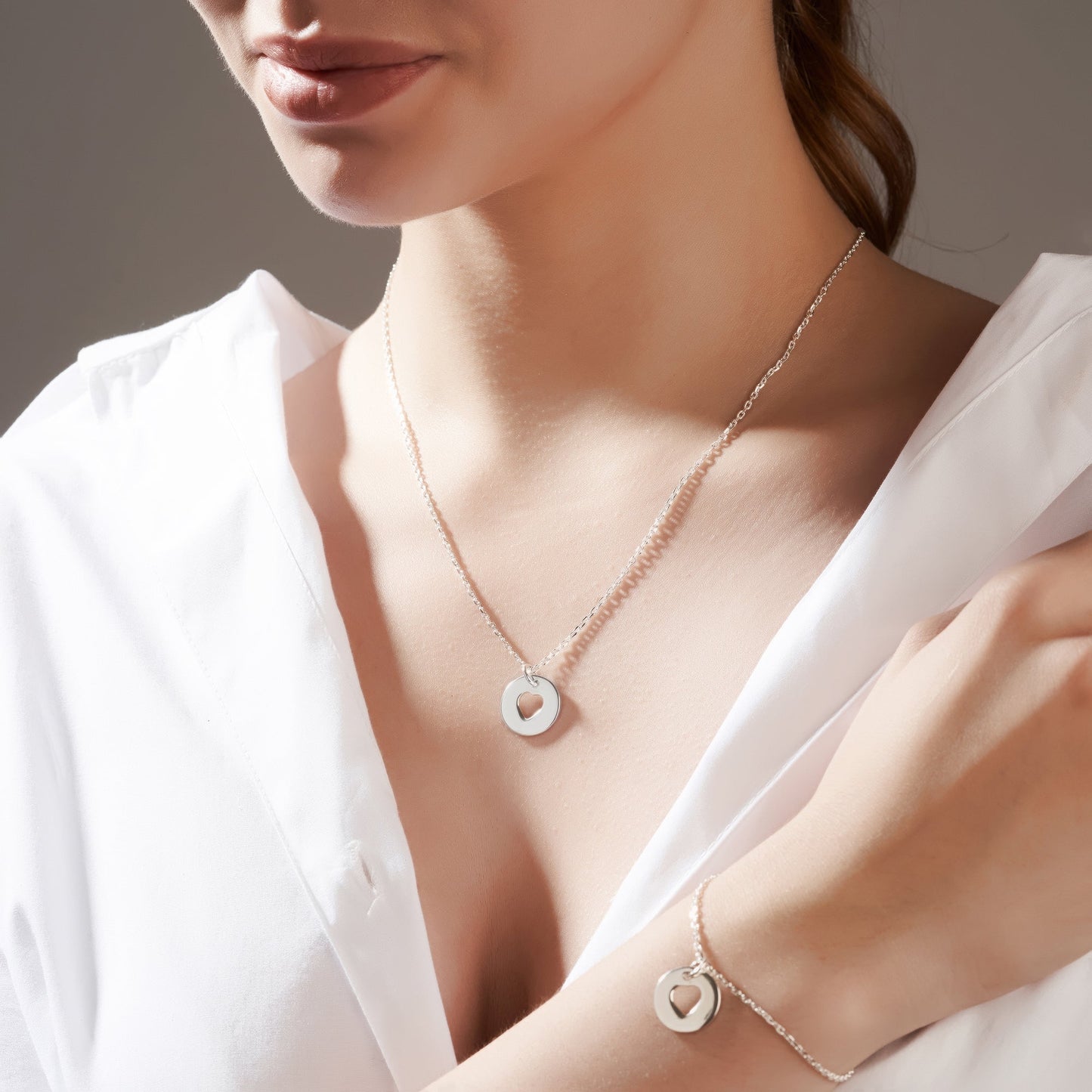 Mysha Personalized Captured Love Pendant & Bracelet Set