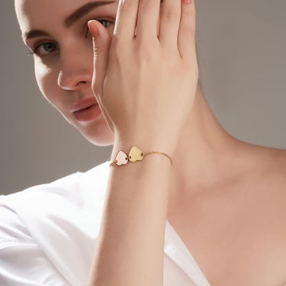 Mysha Personalized Eternal Name Rose Gold & Gold Heart Bracelet