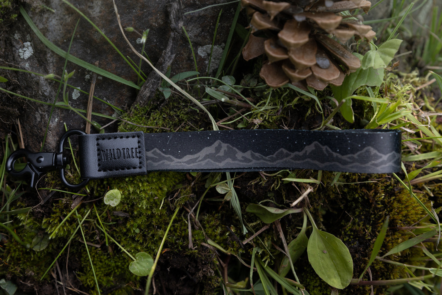 Midnight Mountain Wristlet Keychain