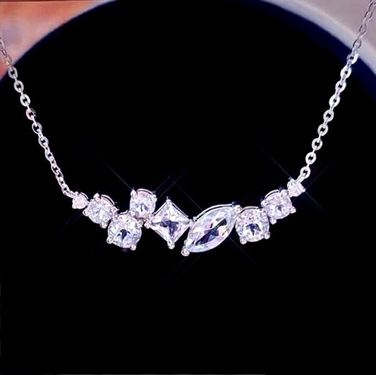 Colla - Minimalist 925 Sterling Silver CZ Bridal Necklace
