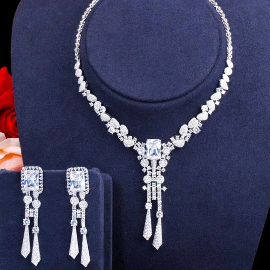 Arissa - Luxury Silver Cubic Zirconia Bridal Jewelry Set