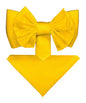 Vittorio Farina Men's XL Solid Satin Bow Tie & Pocket Square in Gift Box
