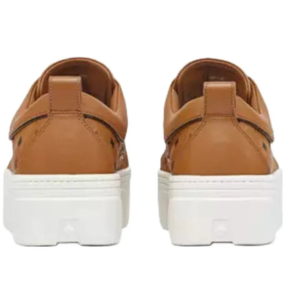MCM SKYWARD PLATFORM COGNAC SNEAKER Size 8W / 38EU DS OG ALL