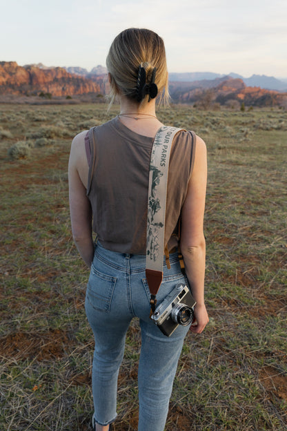 National Park Inspired Camera Strap Brown