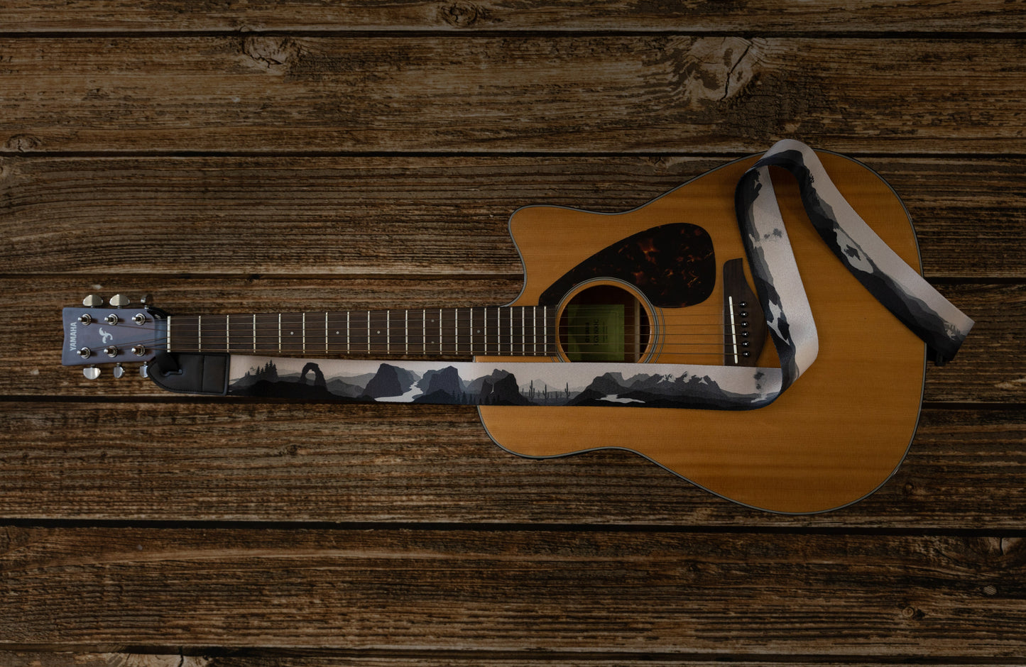 Parks in Black and White Guitar Strap
