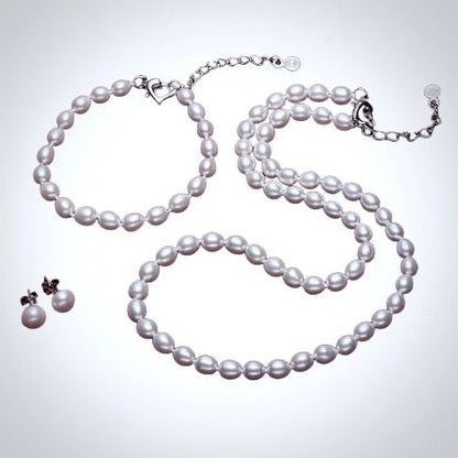 "Maybelle" - Natural Freshwater Pearl 3-Piece Bridal Jewelry Set
