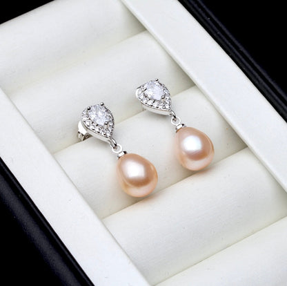 Hyacinth - Sterling Silver Natural Pearl Bridal Earrings - More Colors