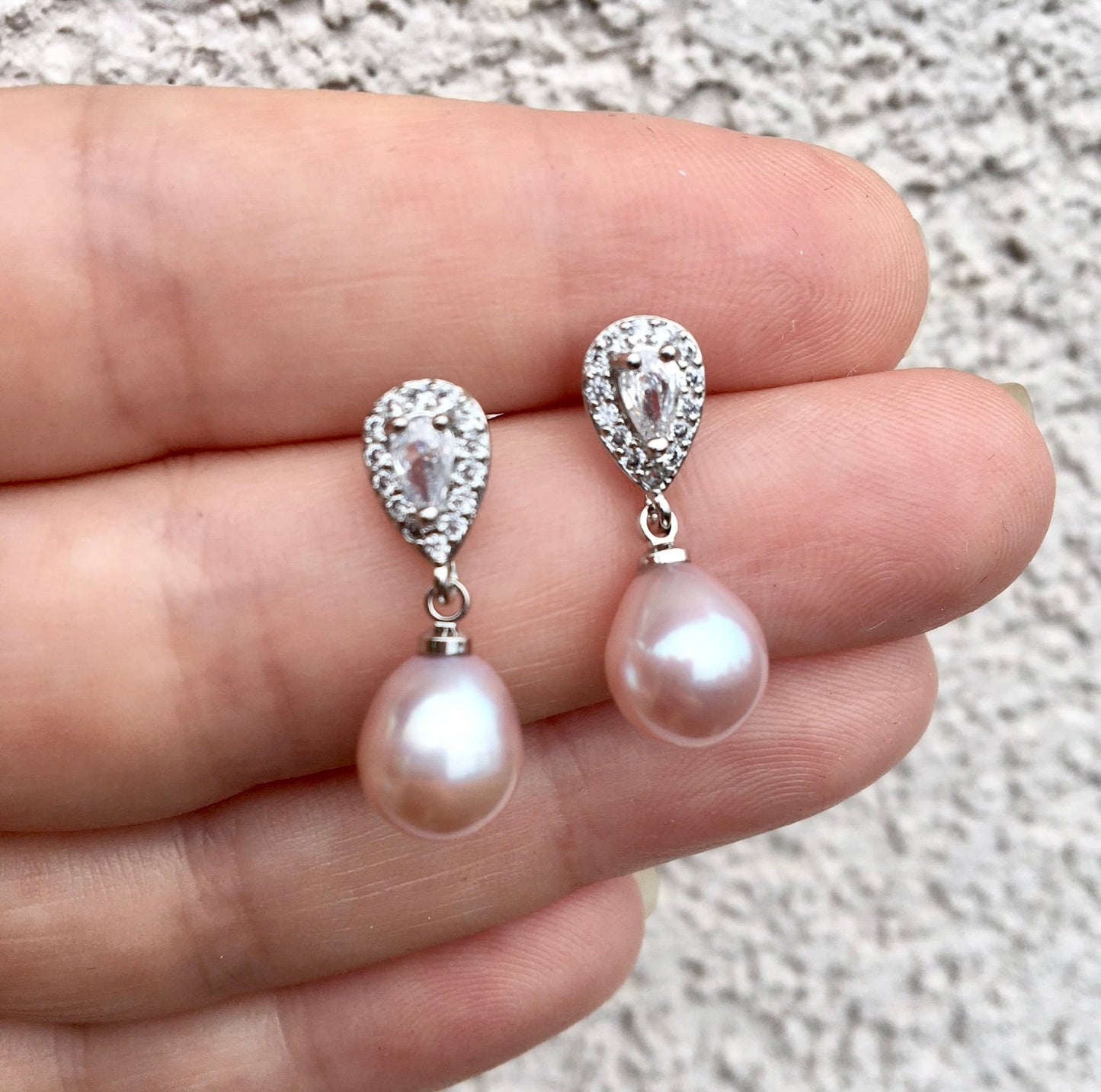 Hyacinth - Sterling Silver Natural Pearl Bridal Earrings - More Colors