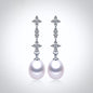 Kamila - Freshwater Pearl and Sterling Silver Bridal Earrings