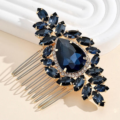 "Bluebell" - Navy Blue Crystal Bridal Hair Comb