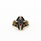 Only Death Can Separate Us Coffin Cut Diamond Wedding Rings