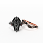Only Death Can Separate Us Coffin Cut Diamond Wedding Rings