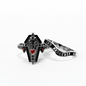 Only Death Can Separate Us Coffin Cut Diamond Wedding Rings