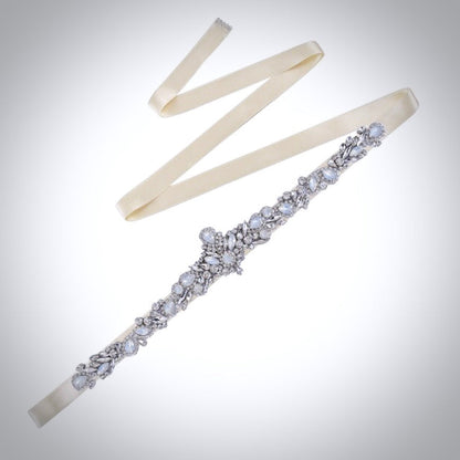 Corsica - Swarovski Opal Bridal Belt/Sash