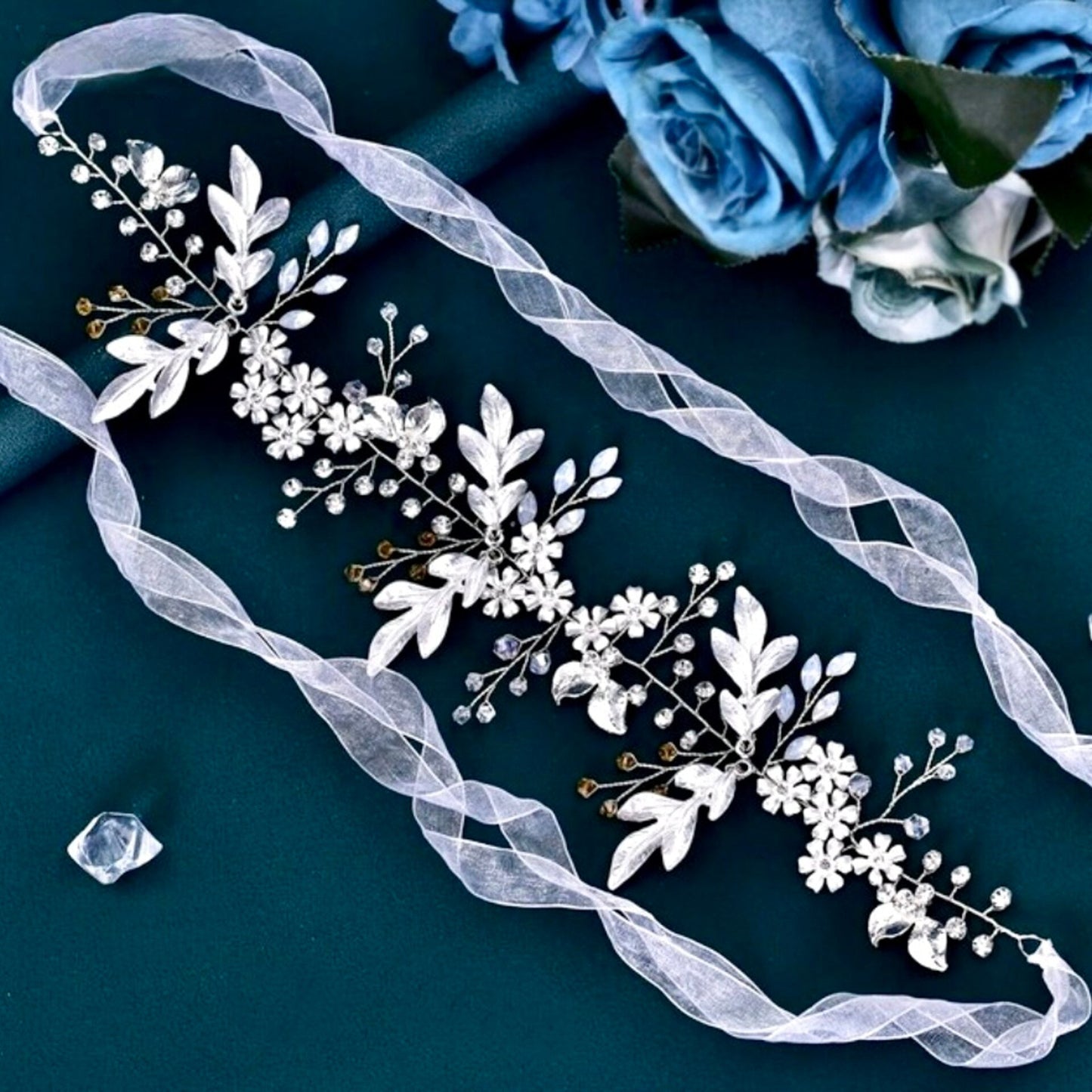 Ivy - Bohemian Opal Bridal Belt/Sash- Available in Gold and Silver