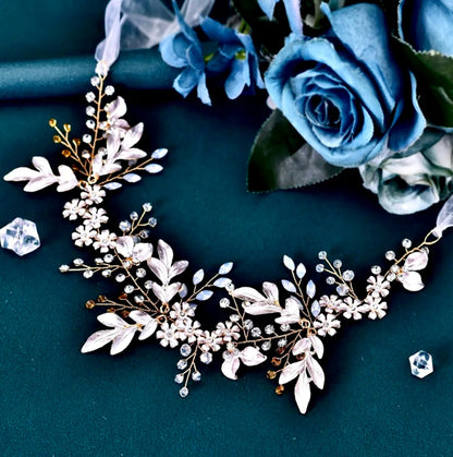 Ivy - Bohemian Opal Bridal Belt/Sash- Available in Gold and Silver