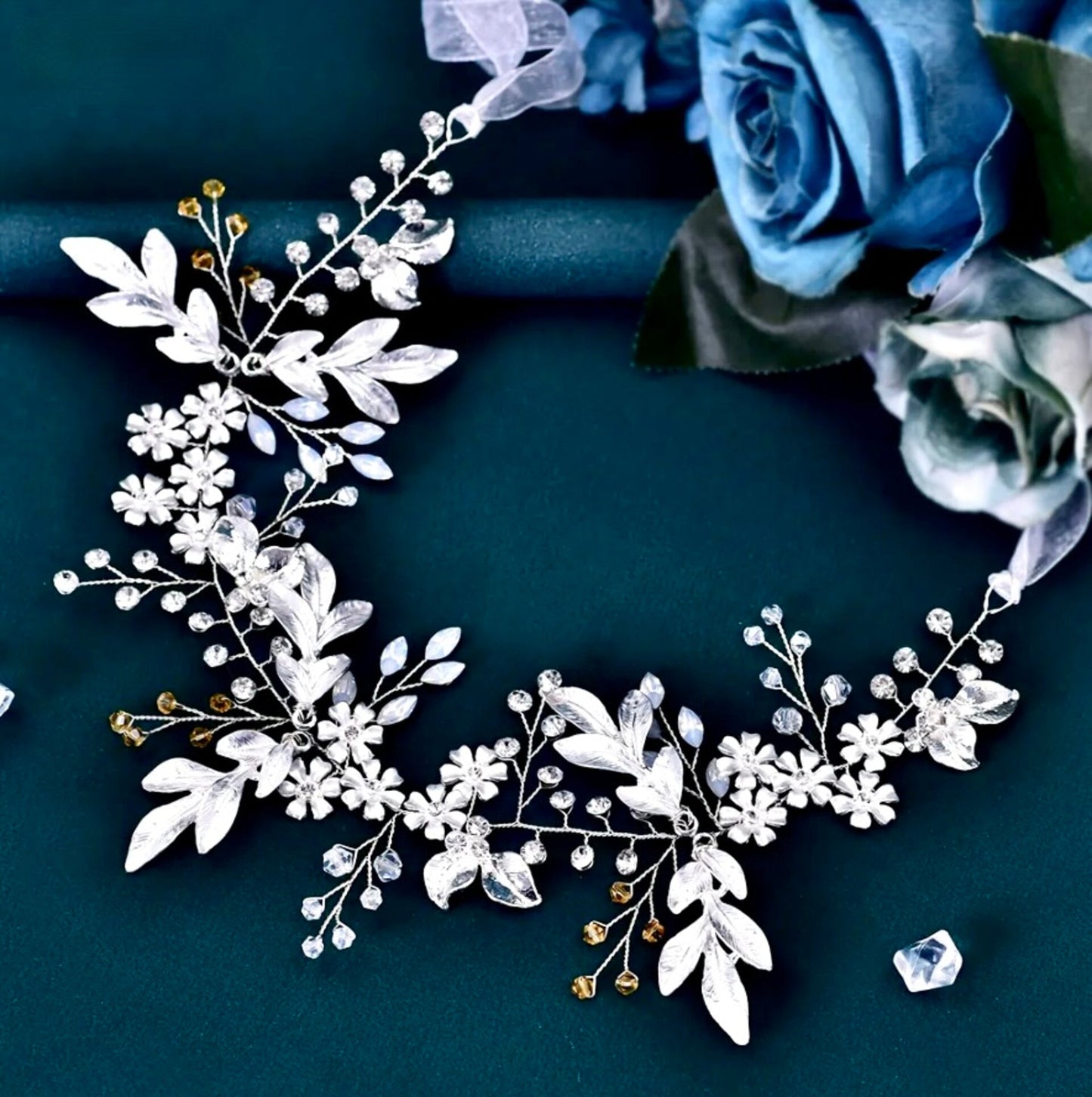 Ivy - Bohemian Opal Bridal Belt/Sash- Available in Gold and Silver