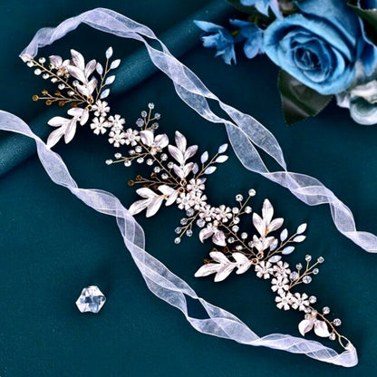 Ivy - Bohemian Opal Bridal Belt/Sash- Available in Gold and Silver
