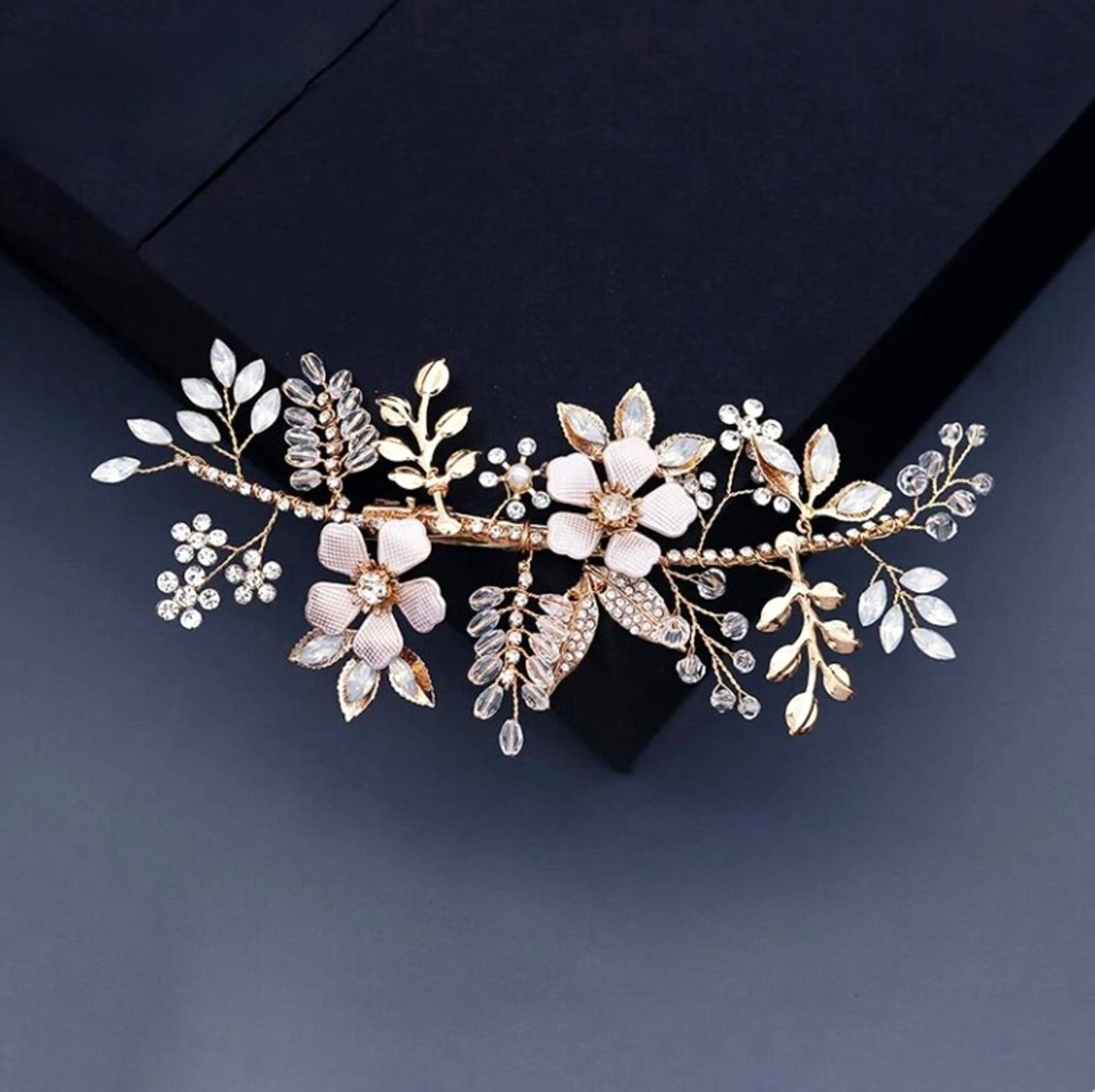 "Rosemary" - Gold Opal Bridal Hair Clip