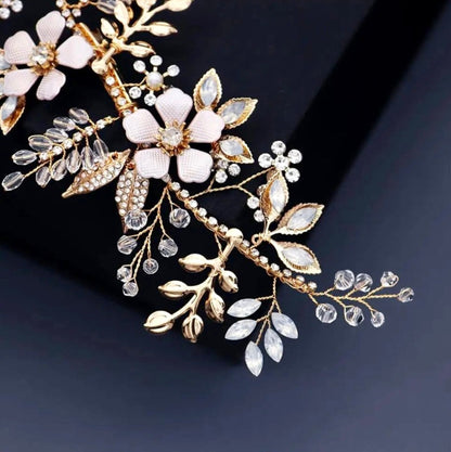 "Rosemary" - Gold Opal Bridal Hair Clip