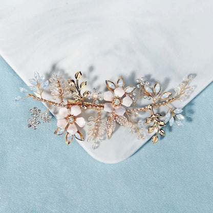 "Rosemary" - Gold Opal Bridal Hair Clip