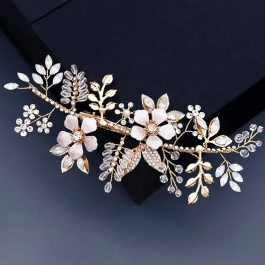 "Rosemary" - Gold Opal Bridal Hair Clip
