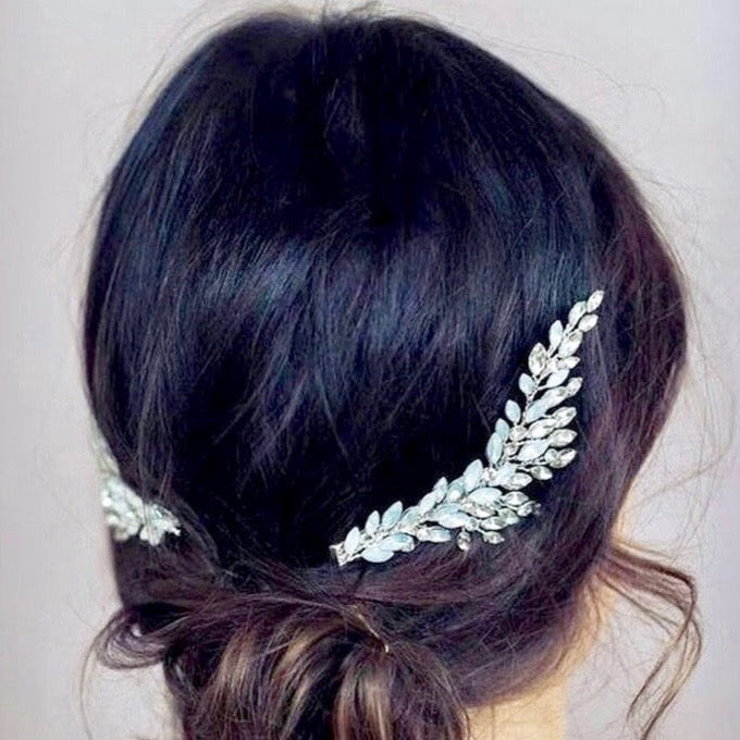 "Laverne" -  Opal Bridal/Bridesmaid Hair Clips
