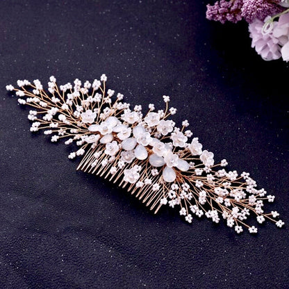 "Everly" - Opal Bridal Hair Comb - Available in Gold and Silver