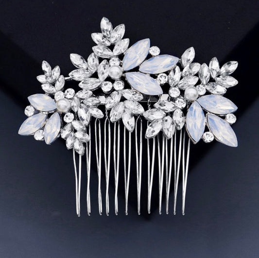 "Serafina" -  Opal and Pearl Bridal Hair Comb