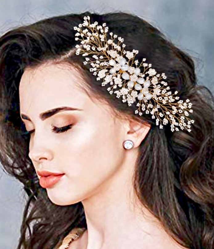 "Everly" - Opal Bridal Hair Comb - Available in Gold and Silver