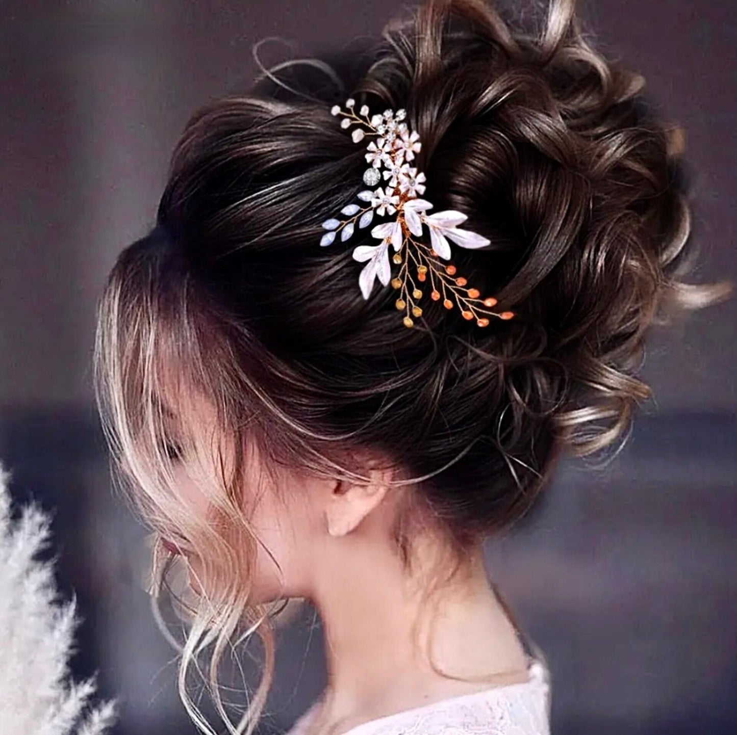 Ivy - Bohemian Crystal Hair Comb - Available in Yellow Gold, Rose Gold and Silver