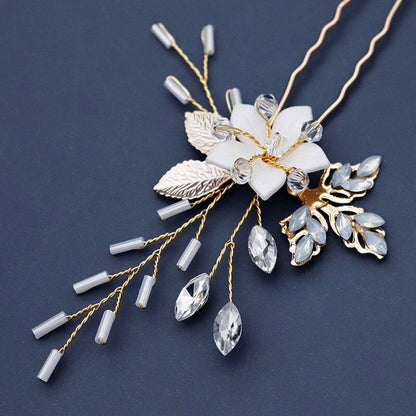 Amaryllis - Opal Bridal Hair Comb and Pin Set