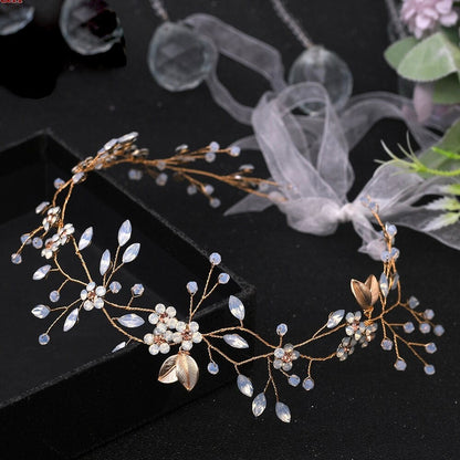 "Astara" - Gold Opal Bridal Headband / Vine