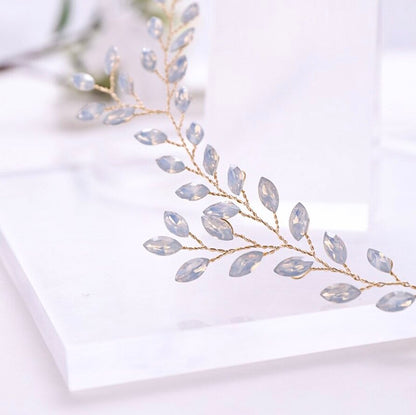 "Lois" - Opal Bridal Headband / Vine - Available in Gold and Silver