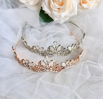 Maelynn - Opal Bridal Tiara - Available in Silver and Rose Gold