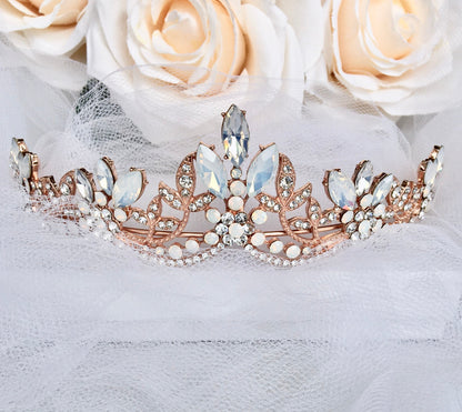 Maelynn - Opal Bridal Tiara - Available in Silver and Rose Gold