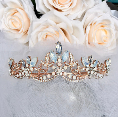 Maelynn - Opal Bridal Tiara - Available in Silver and Rose Gold