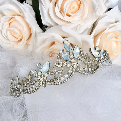 Maelynn - Opal Bridal Tiara - Available in Silver and Rose Gold