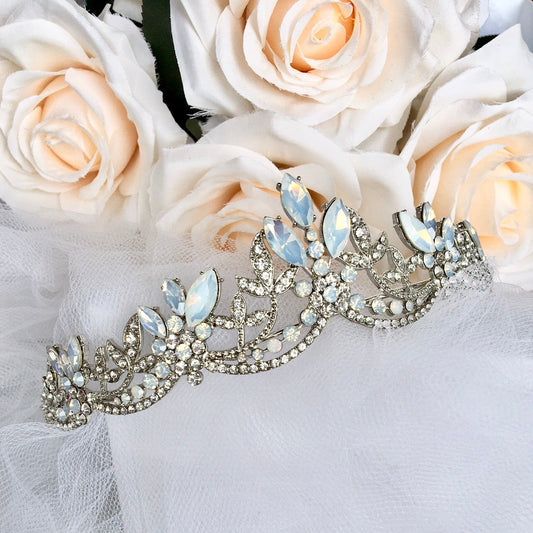 Maelynn - Opal Bridal Tiara - Available in Silver and Rose Gold