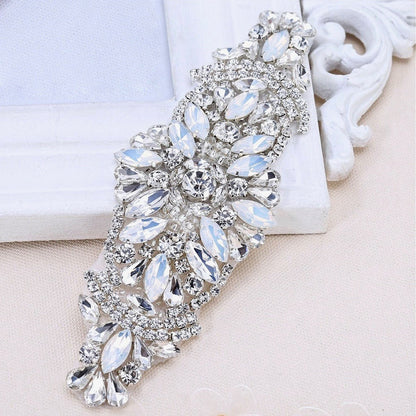 Tamryn - Swarovski Opal and Pearl Bridal Belt/Sash