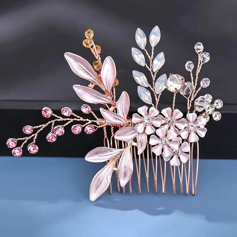 Ivy - Bohemian Crystal Hair Comb - Available in Yellow Gold, Rose Gold and Silver