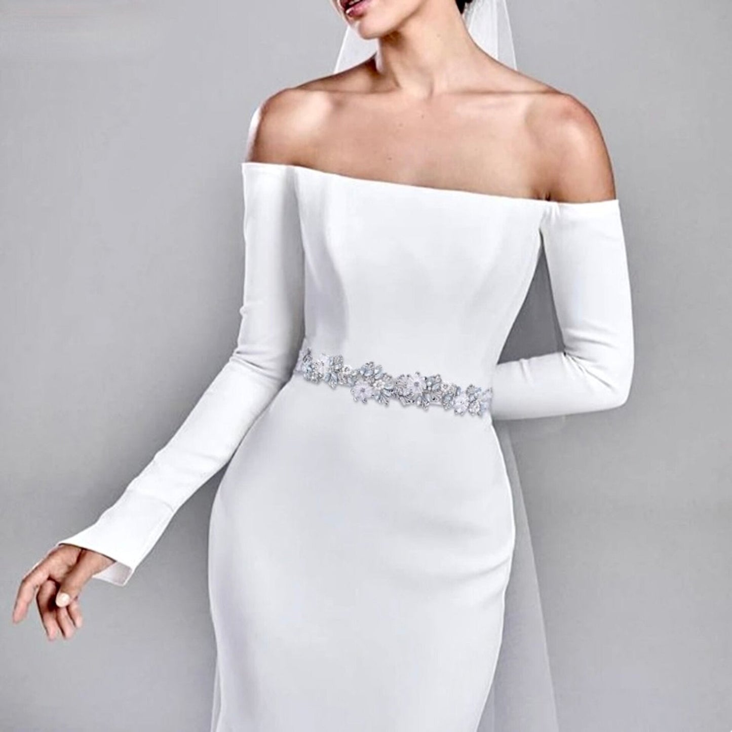 Dakota - Pearl and Opal Bridal Belt/Sash