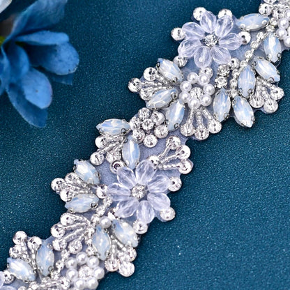 Dakota - Pearl and Opal Bridal Belt/Sash