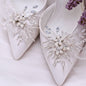 Wedding Accessories - Opal and Pearl Silver Bridal Shoe Clips
