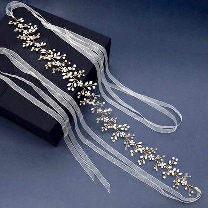 Kathleen - Opal and Pearl Wired Bridal Belt/Sash - Available in Silver and Gold